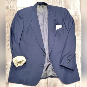 44R Men's Vintage J.G. Hook Blazer Soft Blue 100% Wool 2 Button Sport Coat